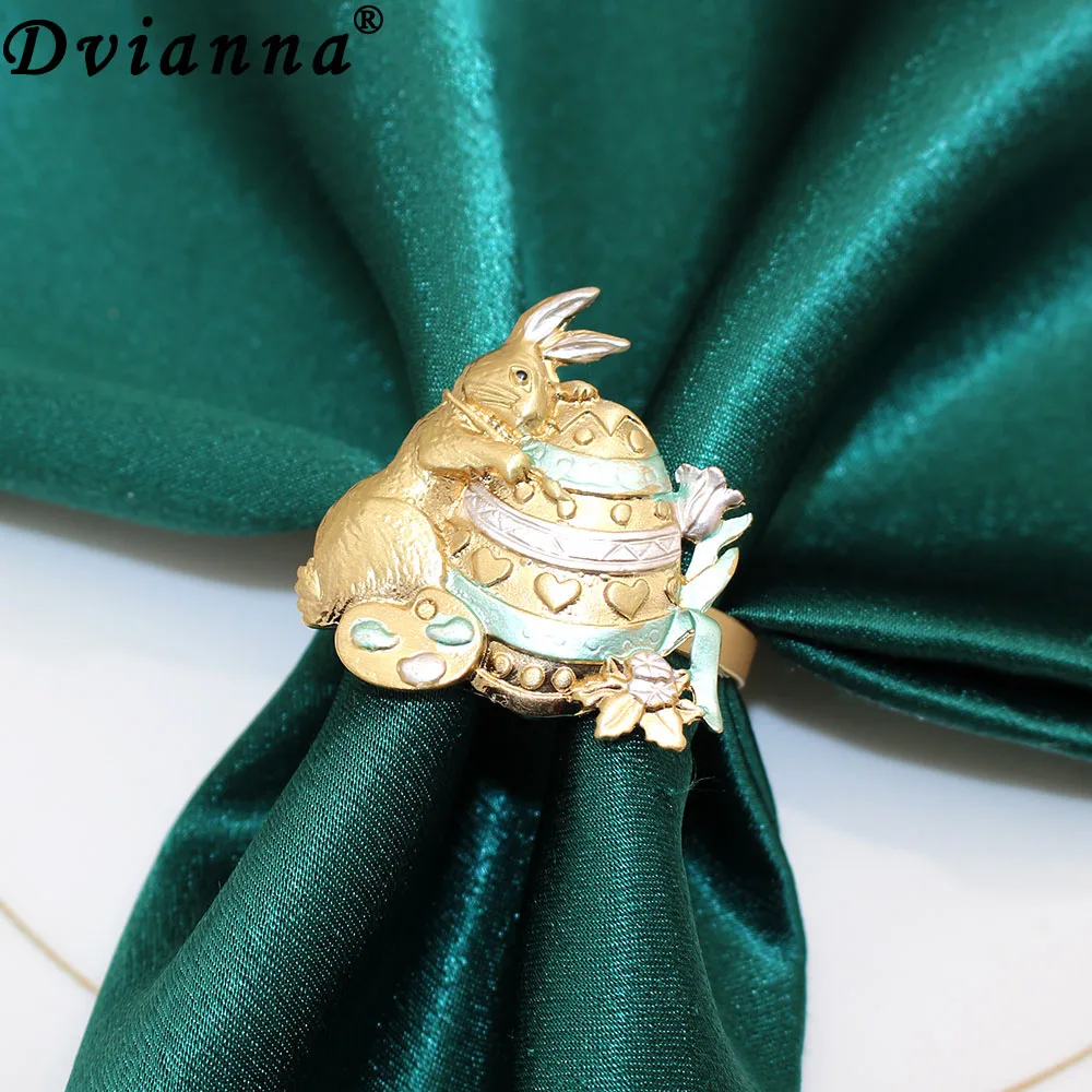 8Pcs Easter Bunny Napkin Holders Rings Cute Animal Napkin Holders for Spring Easter Theme Birthday Table Decor HWH180
