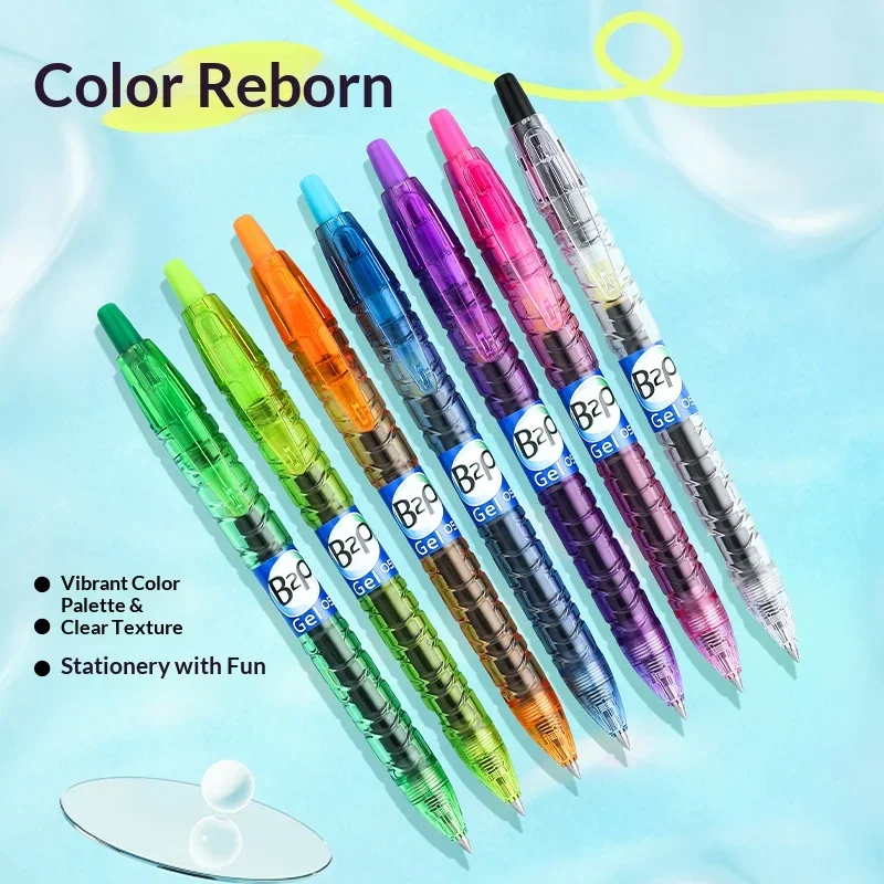 PILOT B2P Gel Pen Recycled Water Bottle Design,Multi Colors 0.5mm Retractable Pen for School Office Various Writing Scenarios