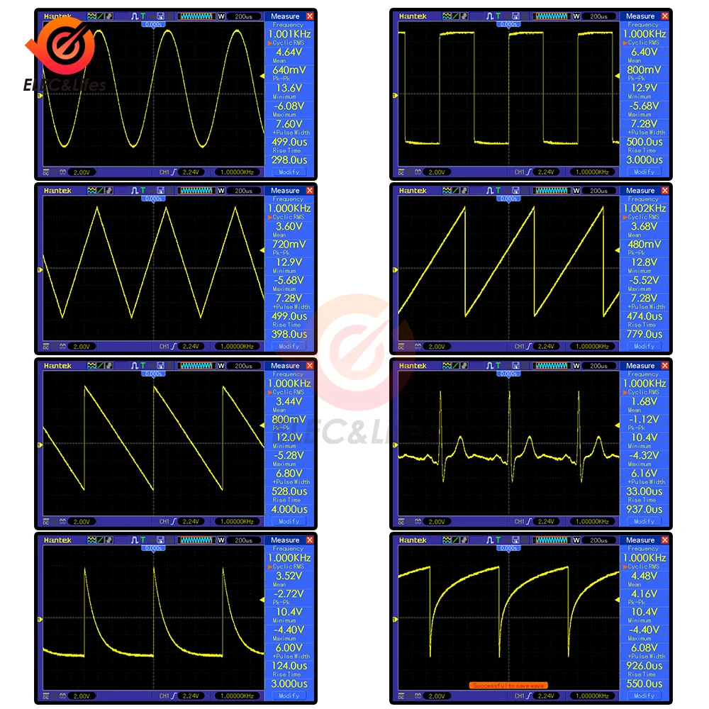 Imagem -05 - Gerador de Sinal de Frequência Ajustável Função Sine Quadrado Triângulo Sawtooth Waveform Fg200 0.01hz 500khz