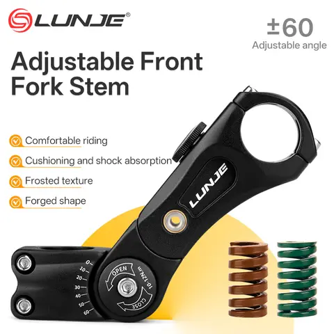 Adjustable Shock absorber Handlebar Stem 31.8mm Mountain Road Bike Stem 140MM for ±60°  MTB Road City Bike Cycling Parts