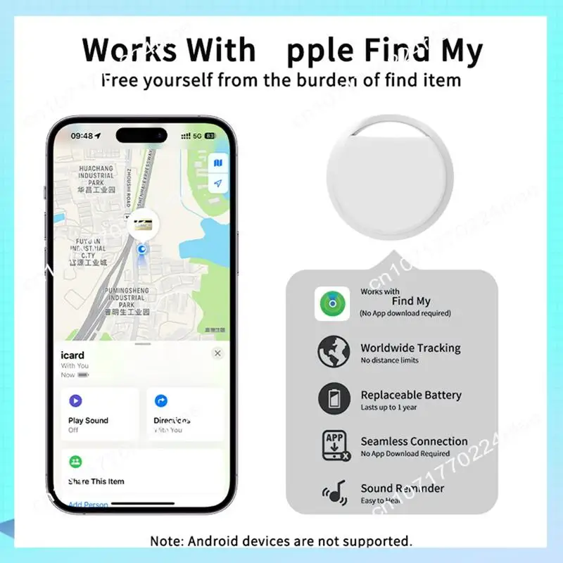 A17Z 4 PCS Smart Air Tag GPS Tracker Key Finder GPS Global Positioning Bluetooth Mini GPS Tracker Pet Key Bag Finder For IOS