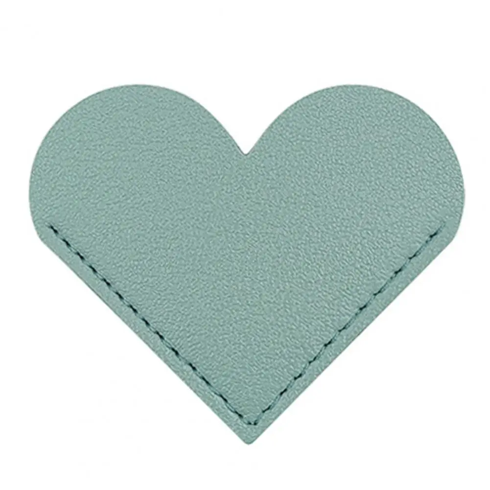 Mudah untuk dibersihkan Bookmark buatan tangan bentuk hati kulit imitasi Bookmark untuk buku catatan membaca Set 2 cetak label Logo