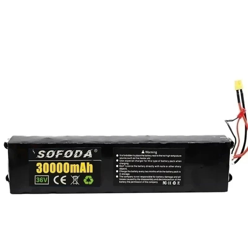 36V 30Ah 18650 Rechargeable lithium Battery pack 10S3P 500W High power for Modified Bikes Scooter Electric Vehicle,With BMS XT30