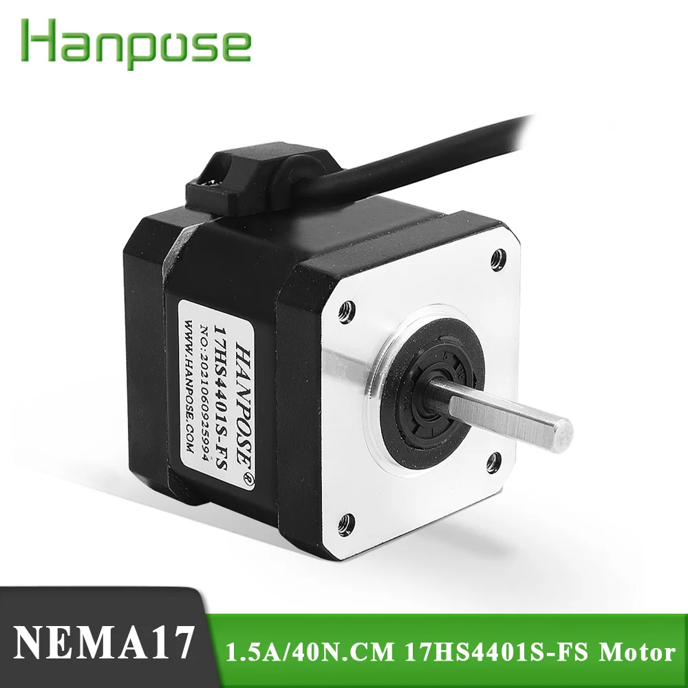 

HANPOSE 5pcs Nema17 Stepper Motor captive 1.5A 40N.CM 17HS4401S-FS for CNC worm wheel edging machine 42 Waterproof stepper motor