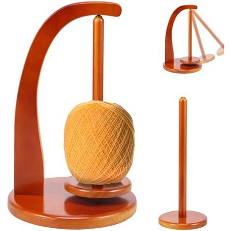 Yarn Holder High Quality For Knitting And Crocheting,Crochet Gifts For Knitting Lovers,Wooden Yarn Spinner For Crochet