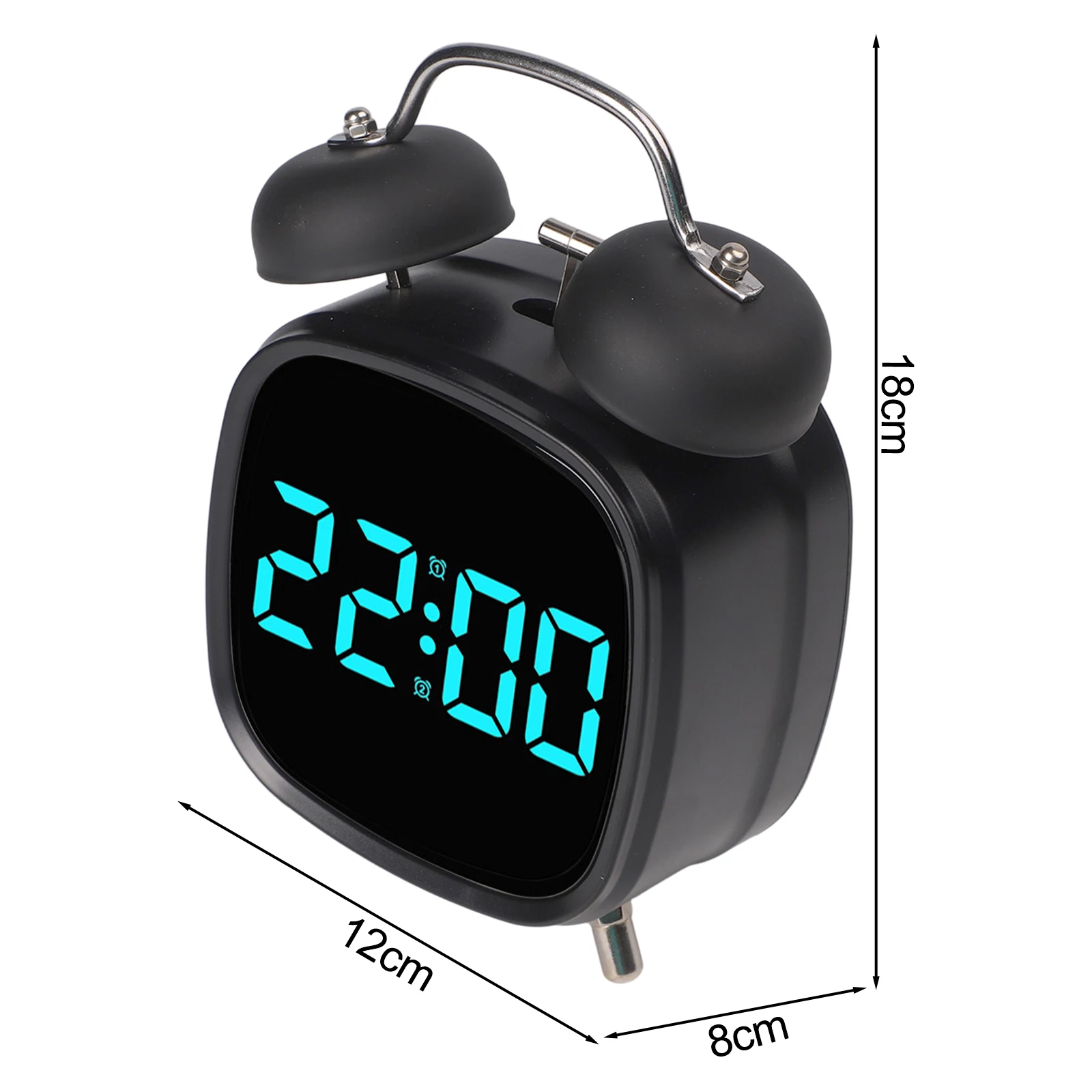 Classic Twin Bell Alarm Clock with LED Display High Volume Sound USB or Battery Operation Perfect Addition to Bedroom