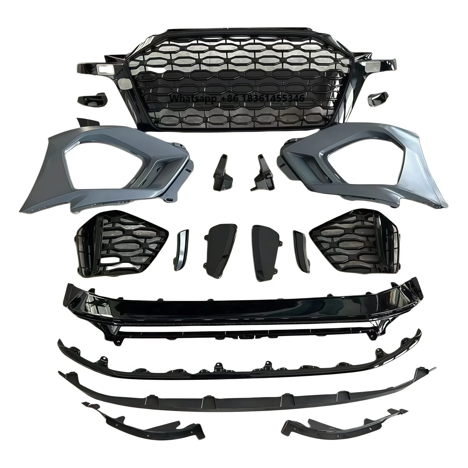 14-20 for  A3 modified new RS3 front bumper assembly Body kit spoiler diffuser