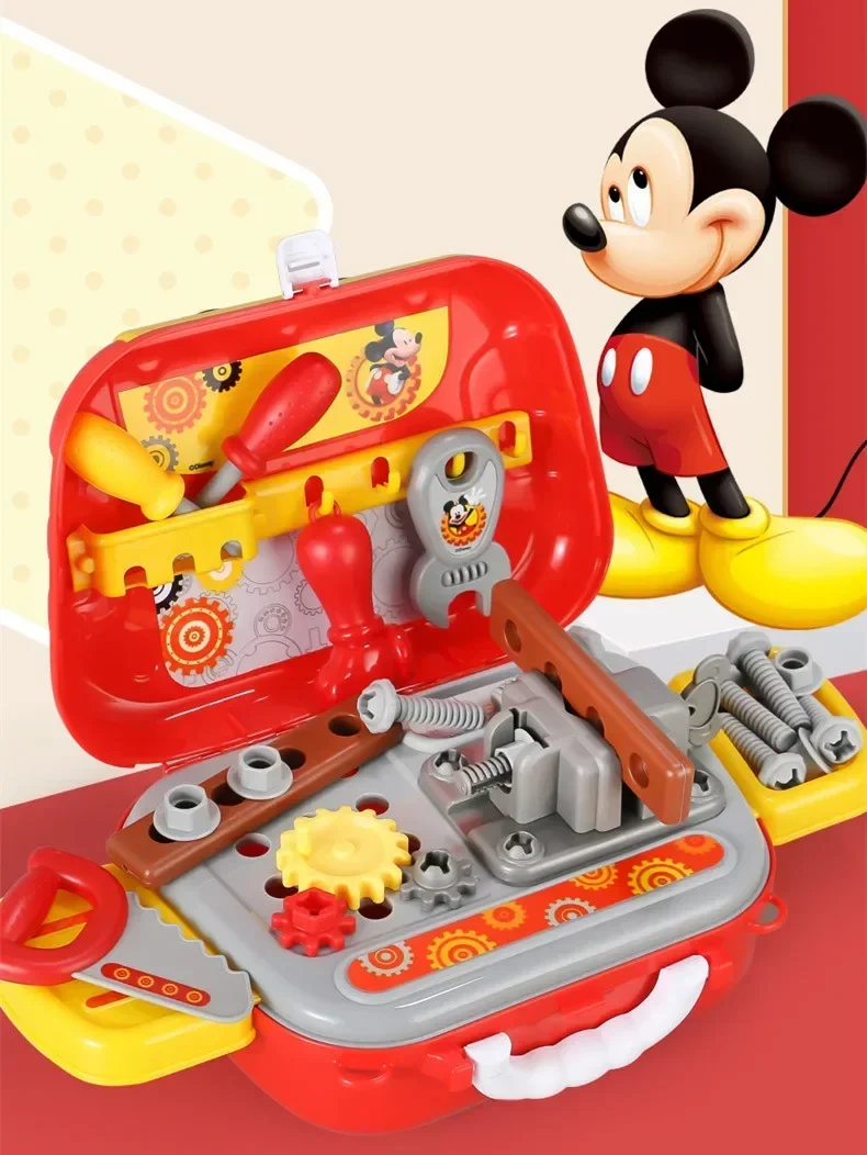 [Disney] Mickey Mouse Cars Relâmpago McQueen Caixa de ferramentas para crianças Conjunto de brinquedos para meninos conjunto de casinha de brincar brinquedos infantis para meninos presente de aniversário