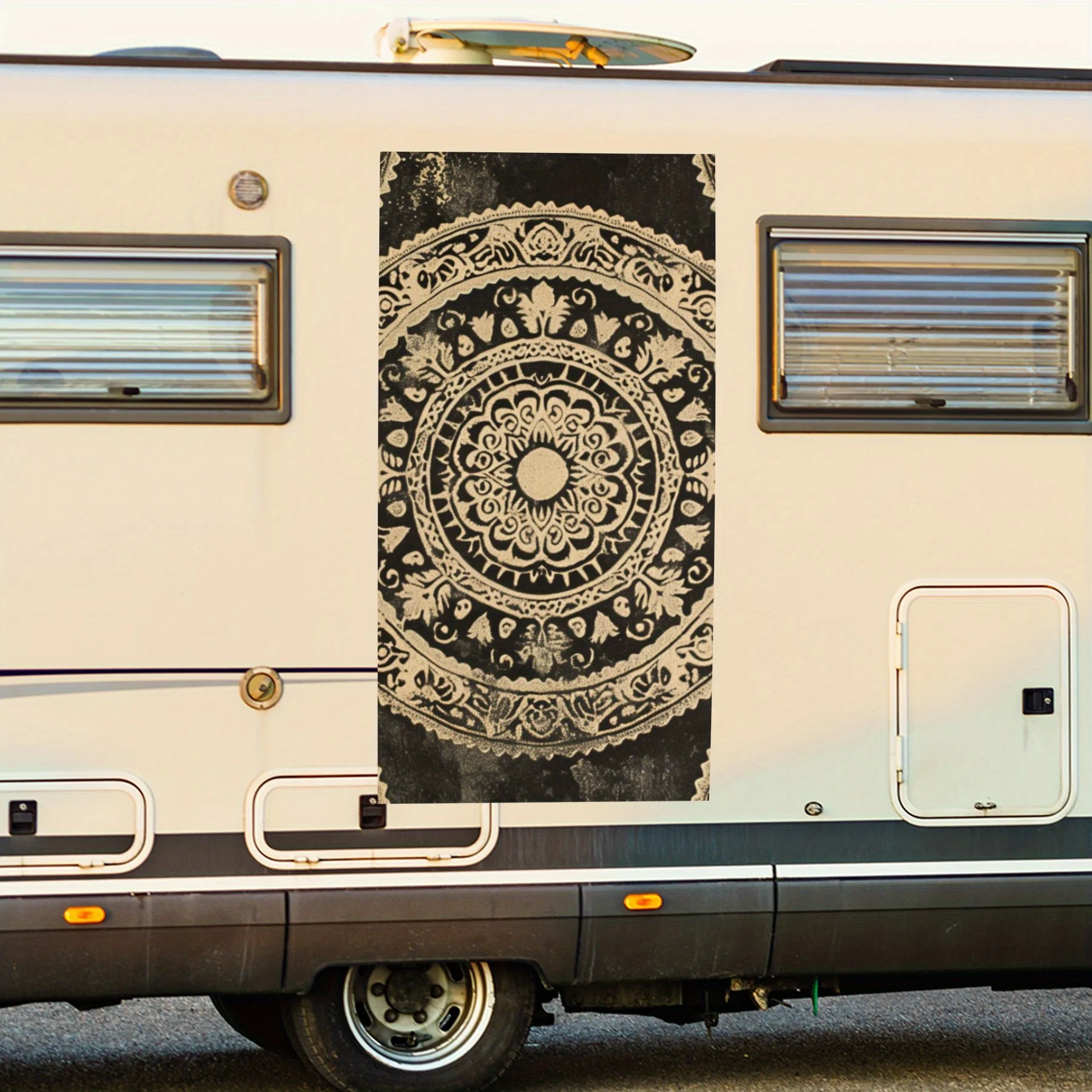 

Элегантная автомобильная наклейка с круглым узором, виниловая наклейка на сторону моторики дома, водонепроницаемая самоклеящаяся виниловая наклейка на си