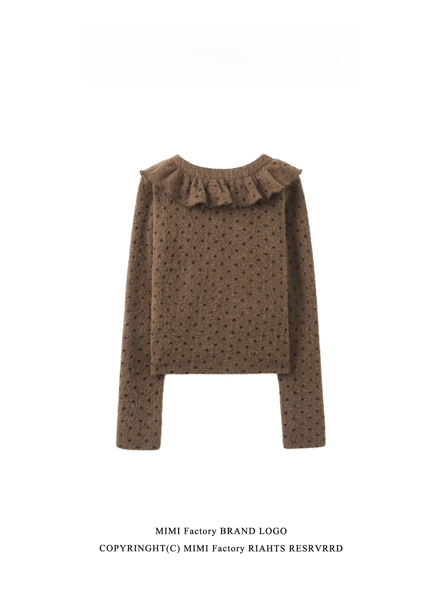 قميص Ele Long Sve V-Ne التريكو النسائي متعدد الاستخدامات للتخسيس مع حافة من الدانتيل بنمط مموج ناعم شتاء جديد... #3