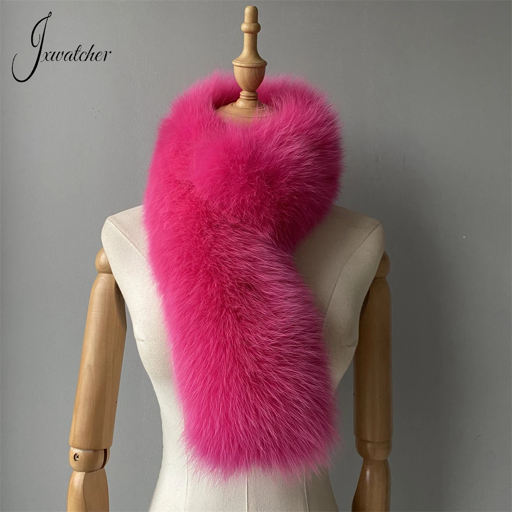 

Jxwatcher Women's Real Fox Fur Scarf Winter Thick Warm Natural Fur Collar Ladies Fashion Luxury Fox Fur Neck Warmers 2024 Autumn