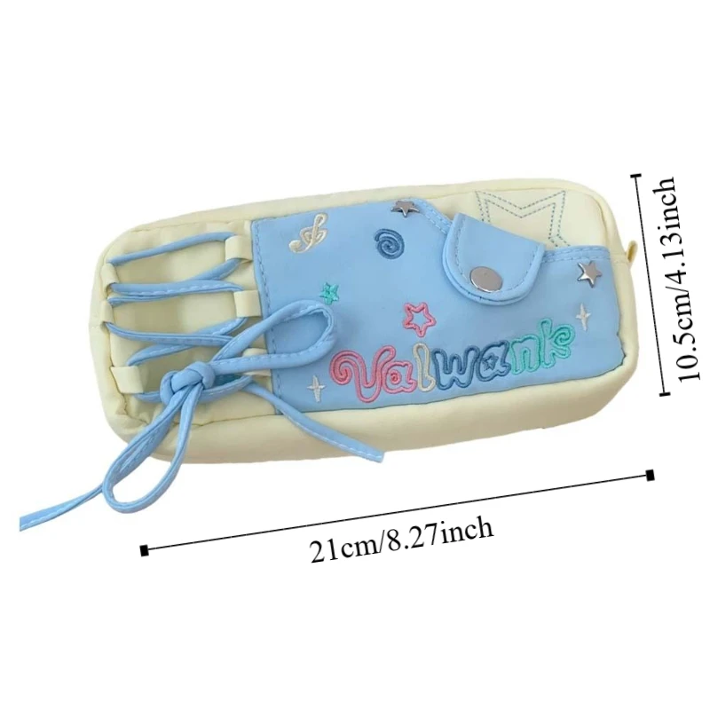 Pencil Case Korean Stationery Bag Desktop Storage Large Capacity Large Ins Pen Bag Cosmetics/Card/Pens Canvas Cloth