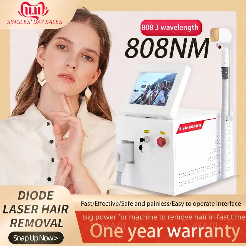 

2024 New Diode Laser 808NM Hair Removal Machine 808 755 1064nm Alexandrite Bars 3 Wavelength For Home and Salon 808 Remover