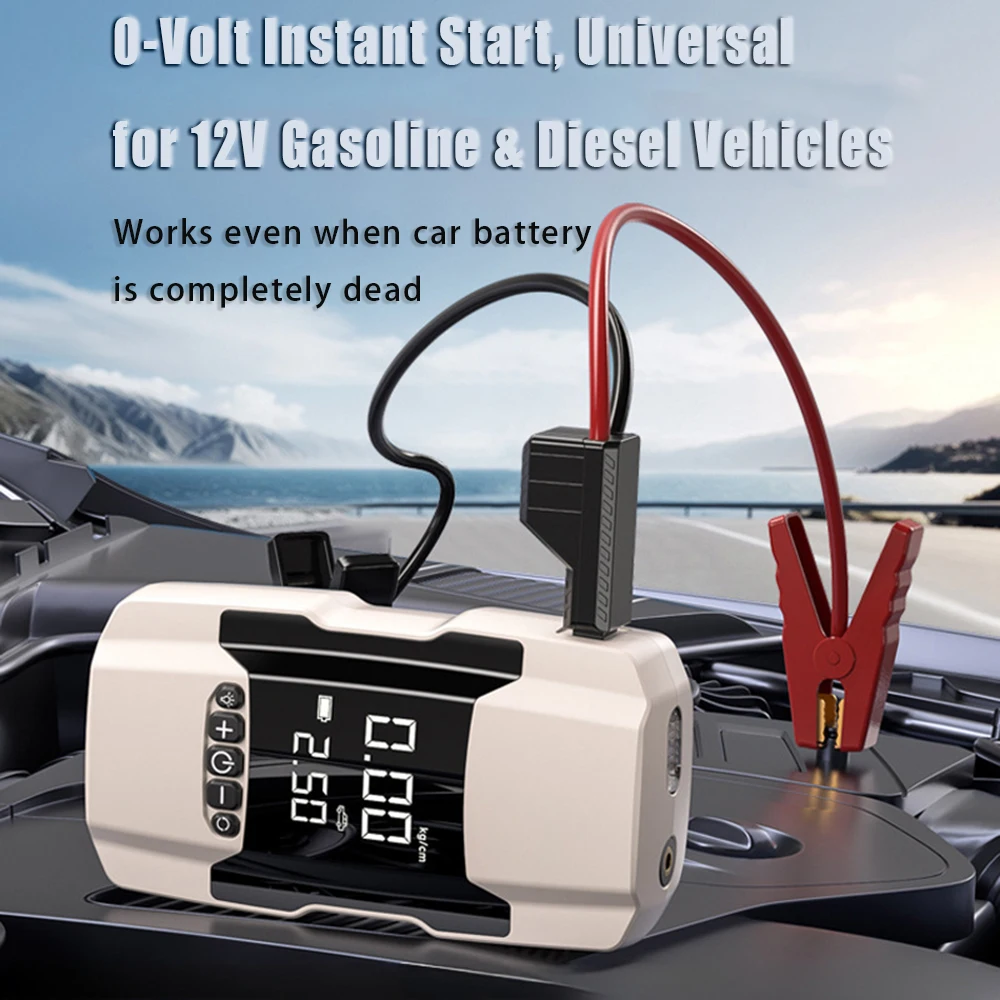 New Model RT-602 Car Air Compressor, Jump Starter, Emergency Power Supply, Multifunctional All-in-One Portable Starters for Home