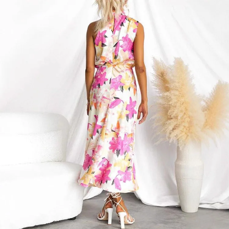2025 Summer New Women's Floral Print Sleeveless Fashion Dress 23272