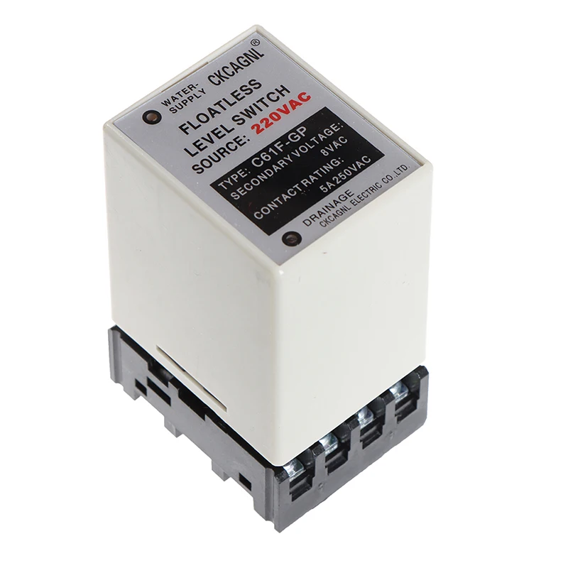 Controlador de nivel de interruptor sin flotador, relé de nivel, AC220V, C61F-GP, con Base