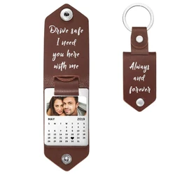 Custom Photo Keychain Drive Safe Keychain personalized Jewelry souvenir gift Car Key Ring  leather key chain