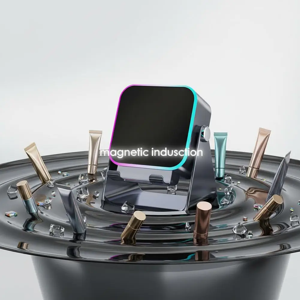 

Модернизированный складной держатель для телефона, портативный аудиокронштейн для стола с индукционным динамиком и подсветкой, декор для путешествий, офисный дом, 2026, новинка