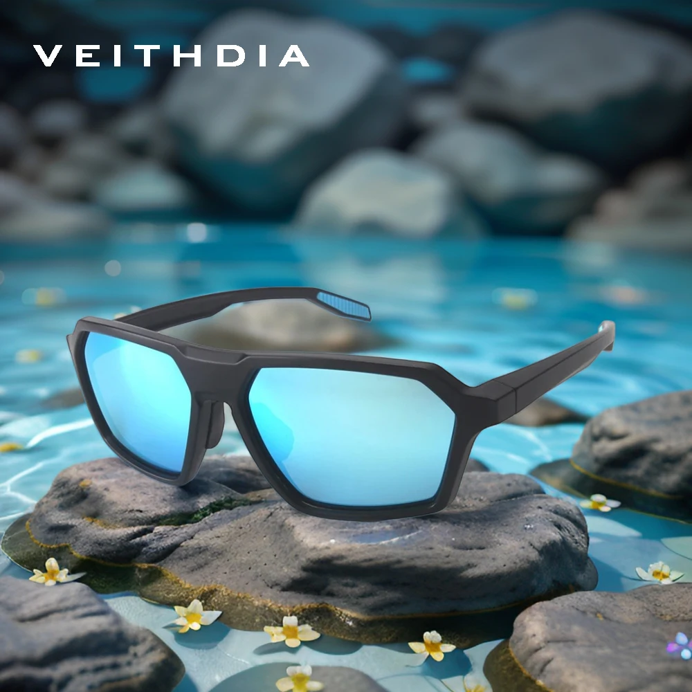

VEITHDIA поляризационные солнцезащитные очки UV400, антибликовые квадратные зеркальные солнцезащитные очки для мужчин и женщин, очки для рыбалки на открытом воздухе DY0203