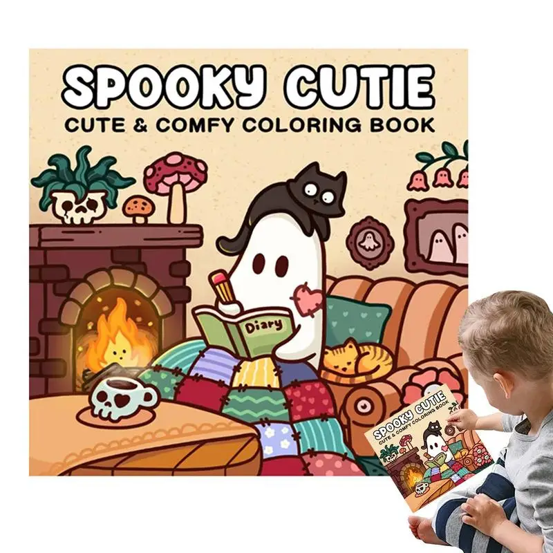 Halloween Coloring Book Cute Coloring Book Featuring Adorable Creepy Creatures Painting Toys for Relaxation and Fun