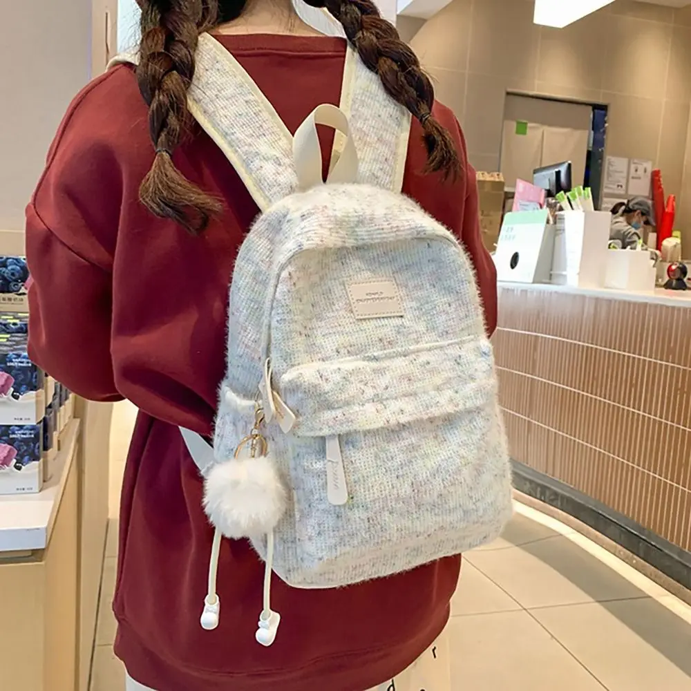 Cute Color Gradient School Backpack Large Capacity All-match Shoulder Rucksack School Accessory Shoulders Bag for Girls Outdoor