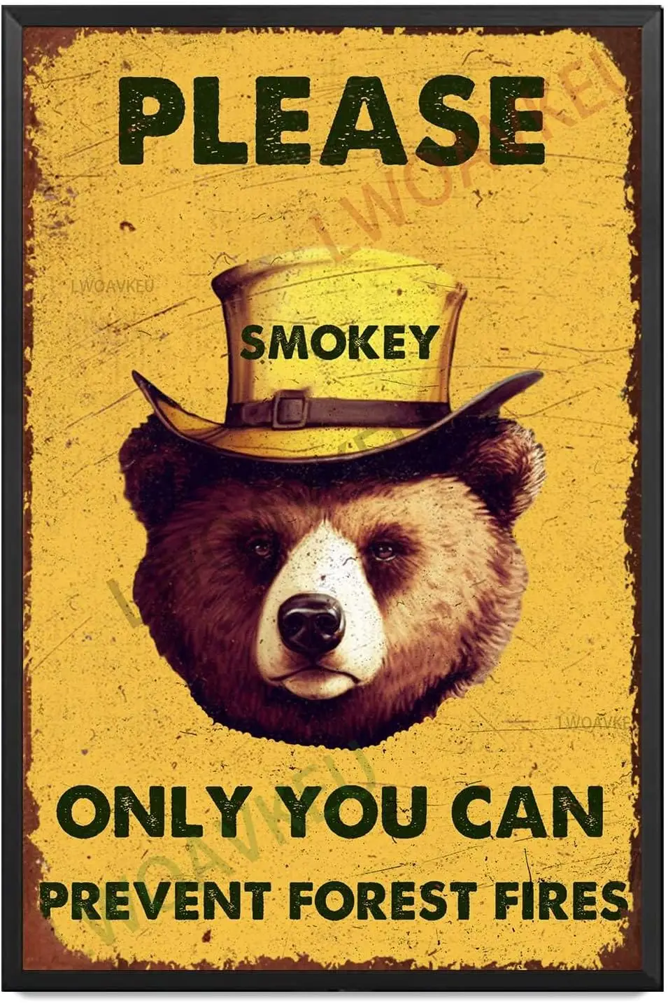 Aluminum Vintage Metal Tin Signs Bear Please Smokey Only You Can Prevent Forest Fires For Vintage Decor For Home Bar Room Diner
