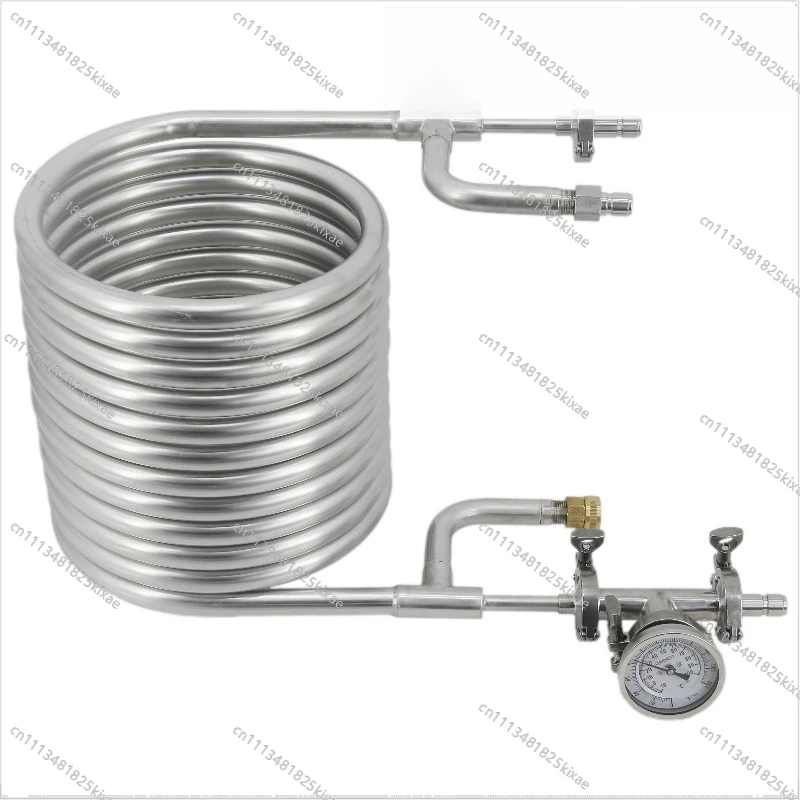 For Cooling Countercurrent Coil with Thermometer 304 Stainless Steel Wort Beer Cooling Equipment