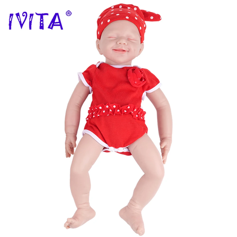 

IVITA WG1582 45cm 3.2kg 100% Full Silicone Reborn Baby Dolls Unpainted Lifelike Girl Newnborn Baby Toys for Children Doll Gift