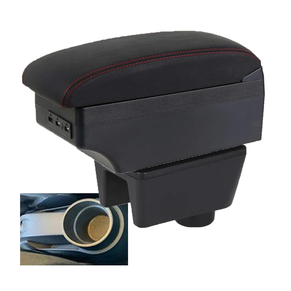 For Seat Ibiza 6J 6L Armrest Box Car Center Console Storage Space Case Elbow Rest with Cup Holder USB