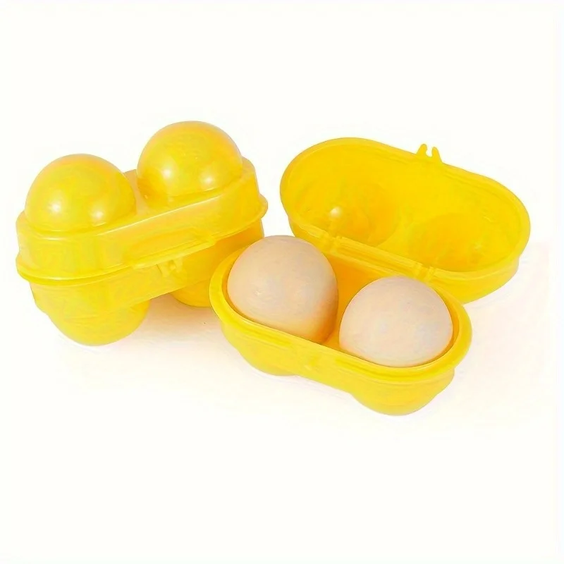 Yellow Egg Storage Box, Household Refrigerator Egg Tray, Travel Breakfast, Tea Egg Carton, Portable Camping Egg Protection Tray