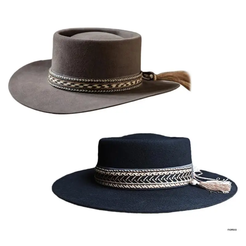 Cowboy Hat Fedoras Cowboy Hat Wide Brimmed Hat for Women Man Casual Wear