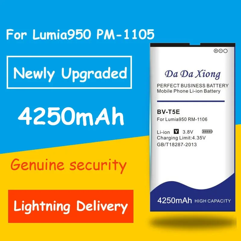 

Newly Upgraded Safe And Durable 4250mAh BV-T5E BVT5E Li-ion Phone Battery For Nokia Lumia 950 RM-1106 RM-1104 RM-110