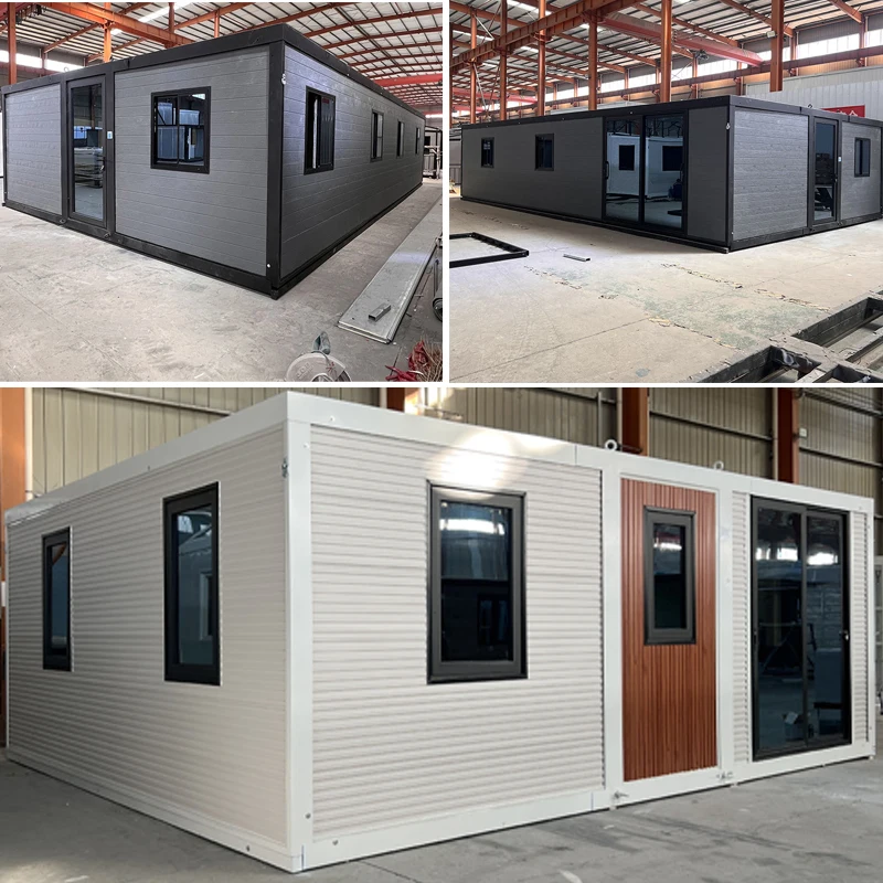 منزل فاخر قابل للطي شبه مخصص بطول 40 قدم، تصميم جديد، منزل حاوية قابل للتوسيع بطول 20 قدمًا، مخصص 1-4 غرف نوم