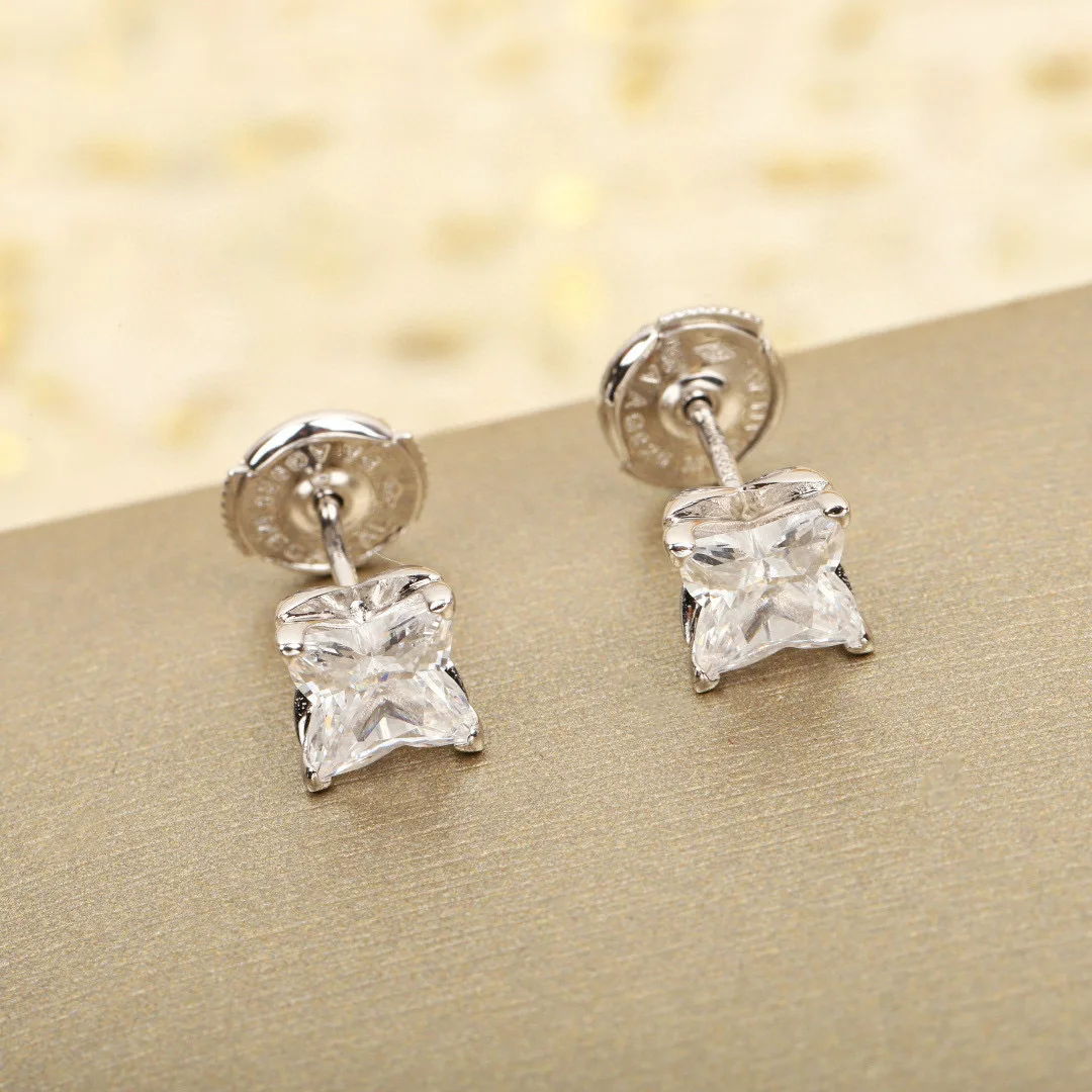 

Hot Brand New Pure 925 Sterling Silver Jewelry Star Cut Earrings Luxury Design Wedding Fashion Party Silver Diamond Earrings
