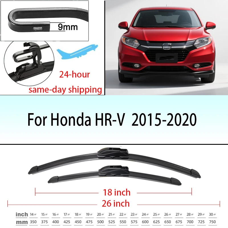 

For Honda HR-V HRV HR V 2015-2020 Front Windshield Wiper Blades 26"+18" Windscreen Window Accessories 2016 2017 2018 2019