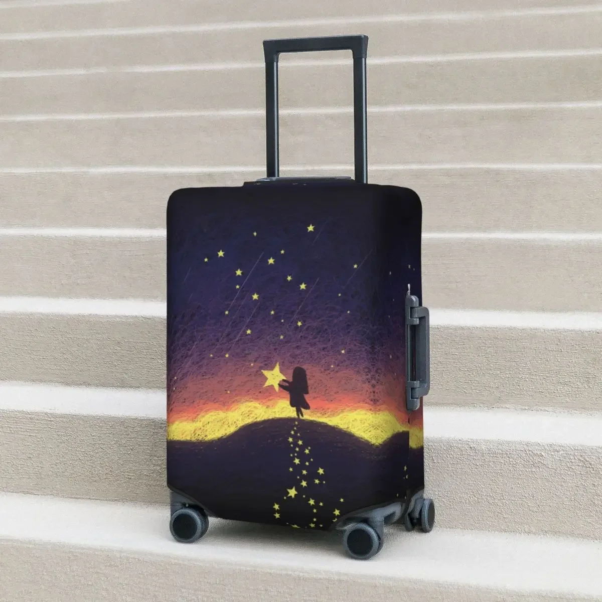 Space Suitcase Cover Cute Girl Cruise Trip Holiday Practical Luggage Case Protection