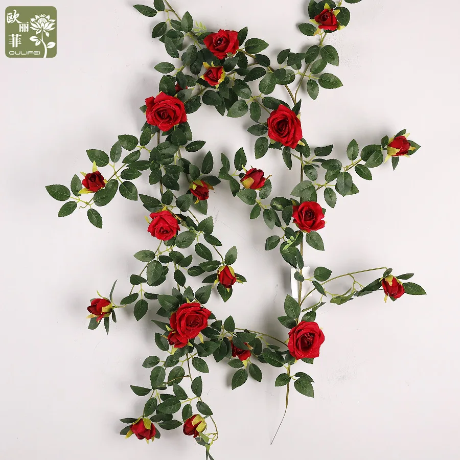 

Rose vine artificial flowers branch bouquet flower arrangement DIY wedding party home decoration prop simulation plants flowers