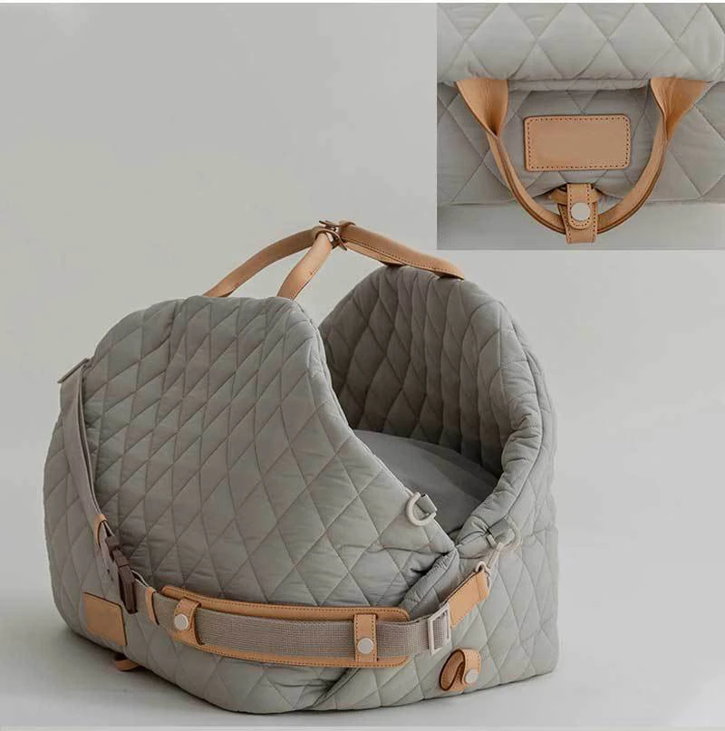 

Custom High Quality Pet Travel Cat Carrier Bag For Car Seat Bed With Safety Belt For Large Medium Dogs Booster Seat