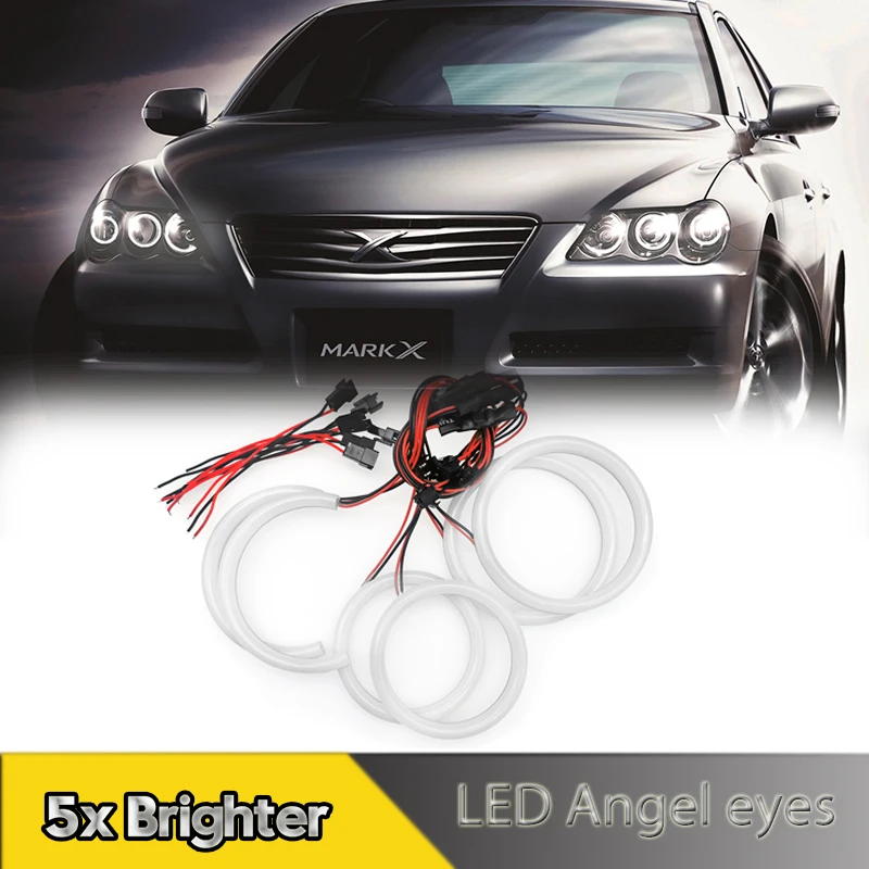 

6Pcs For Toyota Mark X Reiz 2004-2009 LED Angel eyes Kit Halo Rings Cotton Lights DRL Daytime Running Lamps Car Accessories