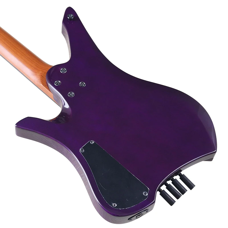 4 String Headless Electric Bass Guitar 39 Inch Bass Guitar Good Handicraft Blue Purple Basswood Body New Arrival