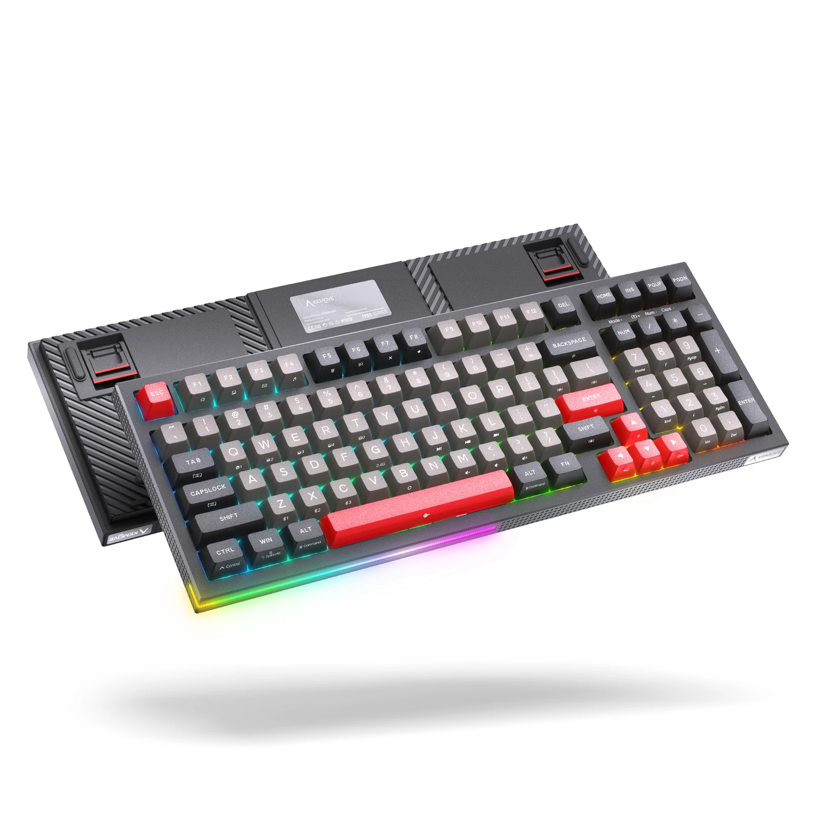 

K98 Wireless Gaming Mechanical Keyboard with BT5.0/2.4G/Type-C,RGB Backlight,98 Keys Hot-Swappable,4000mAh Massive Battery