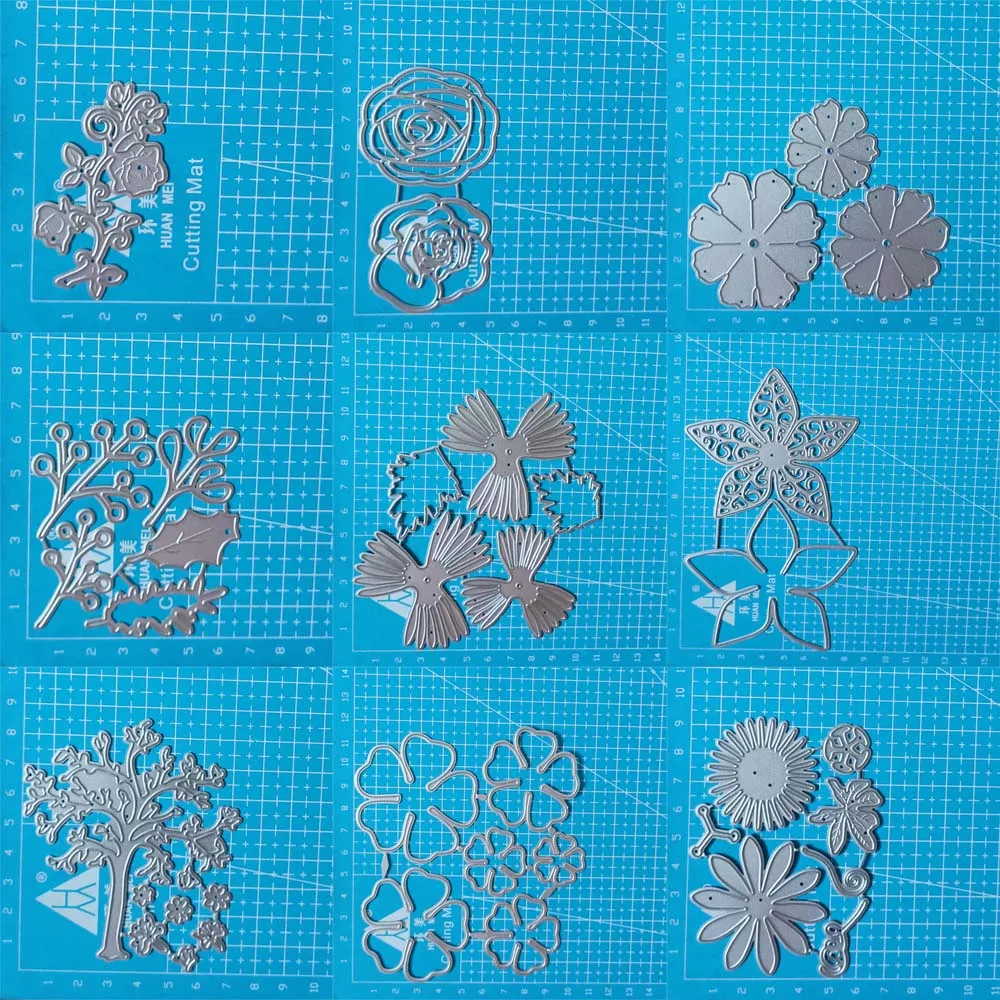 Rose Blume Blumen Metall Stanzformen Neu für Scrapbooking DIY Album Prägung Ordner Papier Karte Maker Vorlage Schablonen