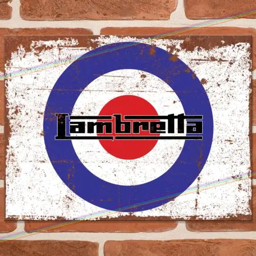 LAMBRETTA LOGO Metal Signs Man Cave Shed Garage Scooter Moped Bar Tin Sign UK