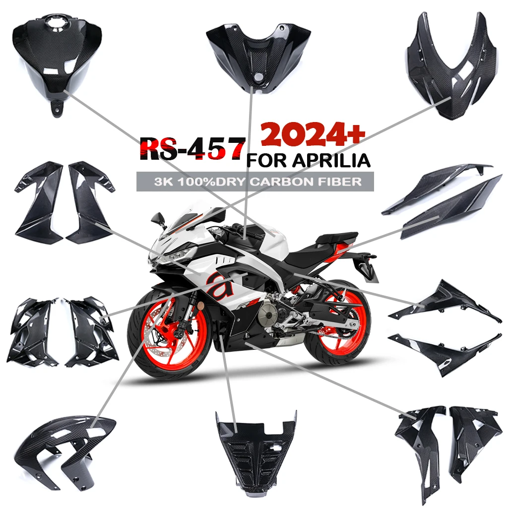 

Carbon Fiber For Aprilia RS 457 RS457 2024 2025 Fender Fuel Tank Cover Rear Seat Side Panel Fairing Kit Motorcycle Accessories