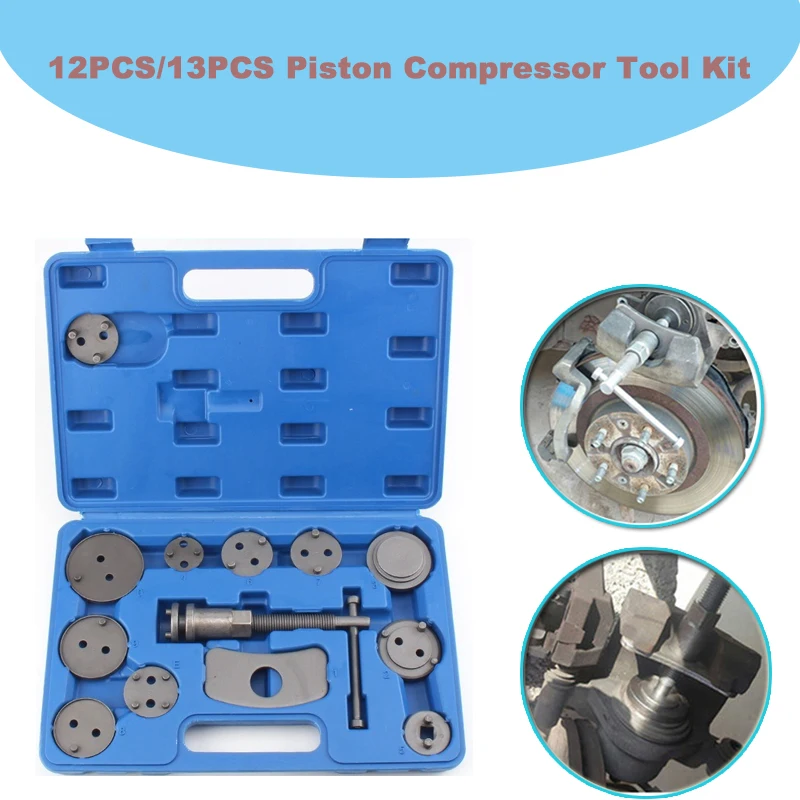 

12PCS/13PCS Piston Compressor Tool Kit Set Car Disc Brake Caliper Durable And Reliable Convenient 1 Set Rewind Back Brake