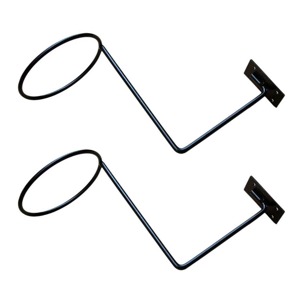 

2Pcs WallMounted BlackStorageShelf HelmetDisplayStand BasketballRack IronDurable Home Bedroom Use