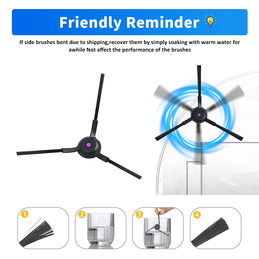 For JONR P20 PRO For JONR T5 Pro For Midea V12 Pro Sweeping Robot Vacuum Cleaner Accessories Side Brush Part Replacement