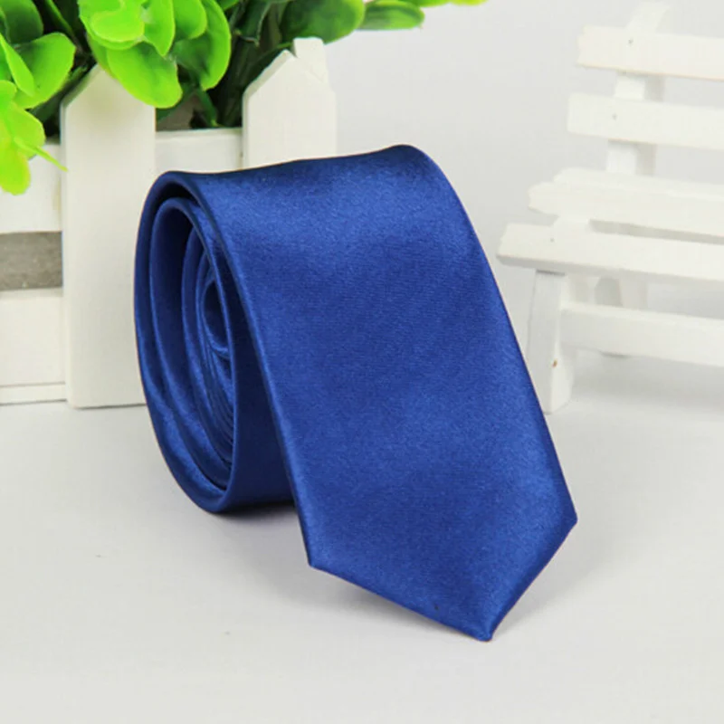 2022 Tie Necktie New Men\'s Slim Skinny choker Plain Satin business man,multi-color Fashion style pure color for boyfriend gift