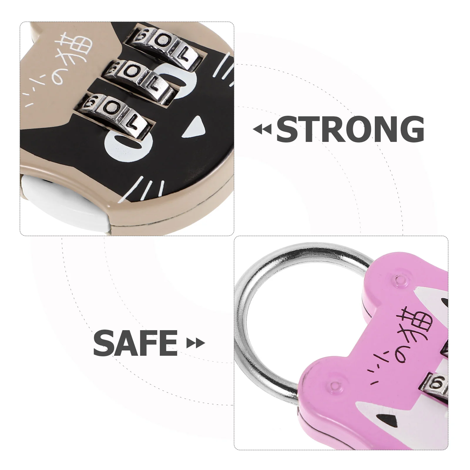 4 Pcs Cartoon Desk Cabinet Lock Sturdy Metal Rust Proof Weather Resistant Mini Digital Padlock Easy Reset Password Student Dorm