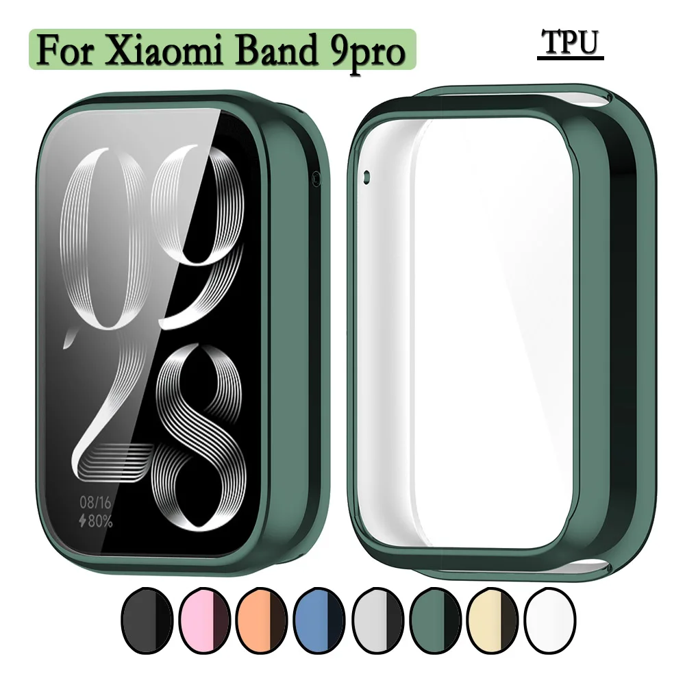 For Xiaomi Band 9pro Soft TPU Screen Protector Case Watch Decoration Cover With Screen Protect Durable Watch Case Protection